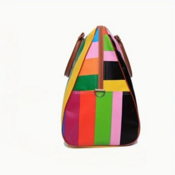 Hello Kitty Travel Duffle Bag Striped PU NWT - Picture 5 of 5